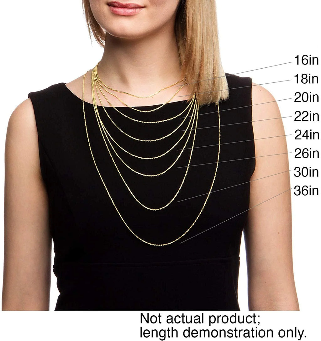 10K Yellow Gold 1.5mm Singapore Pendant Chain Necklace B490