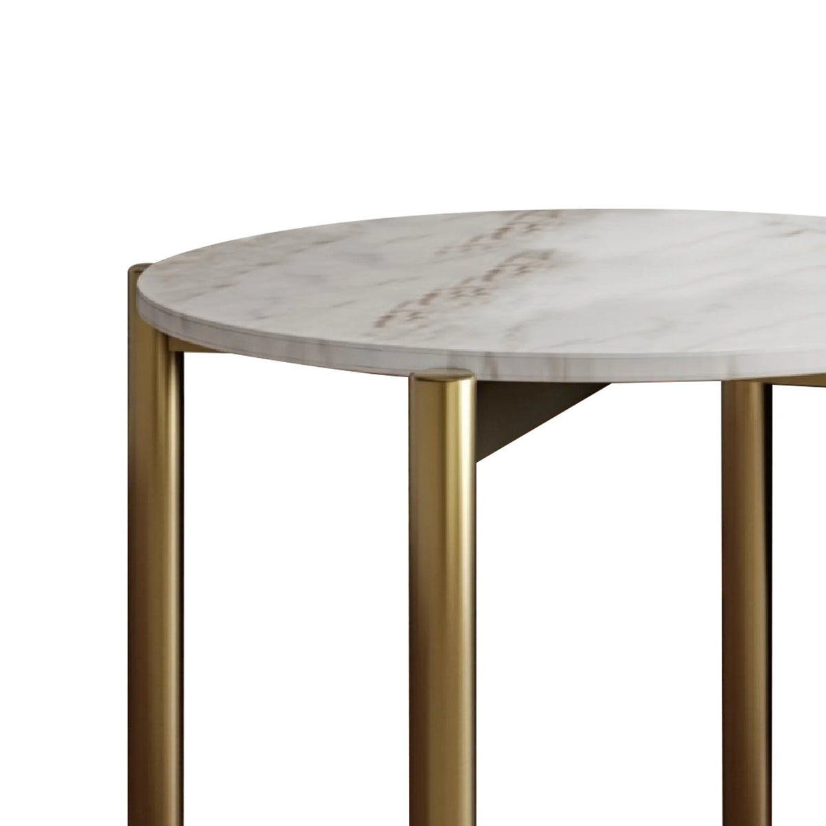 22 Inch Marble Top Metal Legs End Table V507089