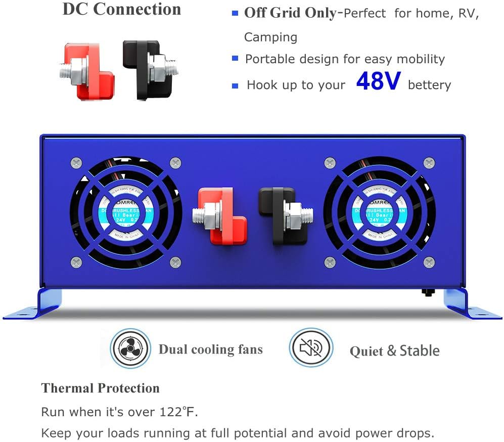 3500 Watt Pure Sine Wave Power Inverter 48V to 120V AC D9266
