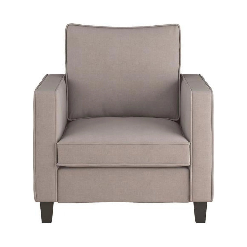 Beige Fabric Loveseat Sofa and Accent Chair Set - 2pcs V75605