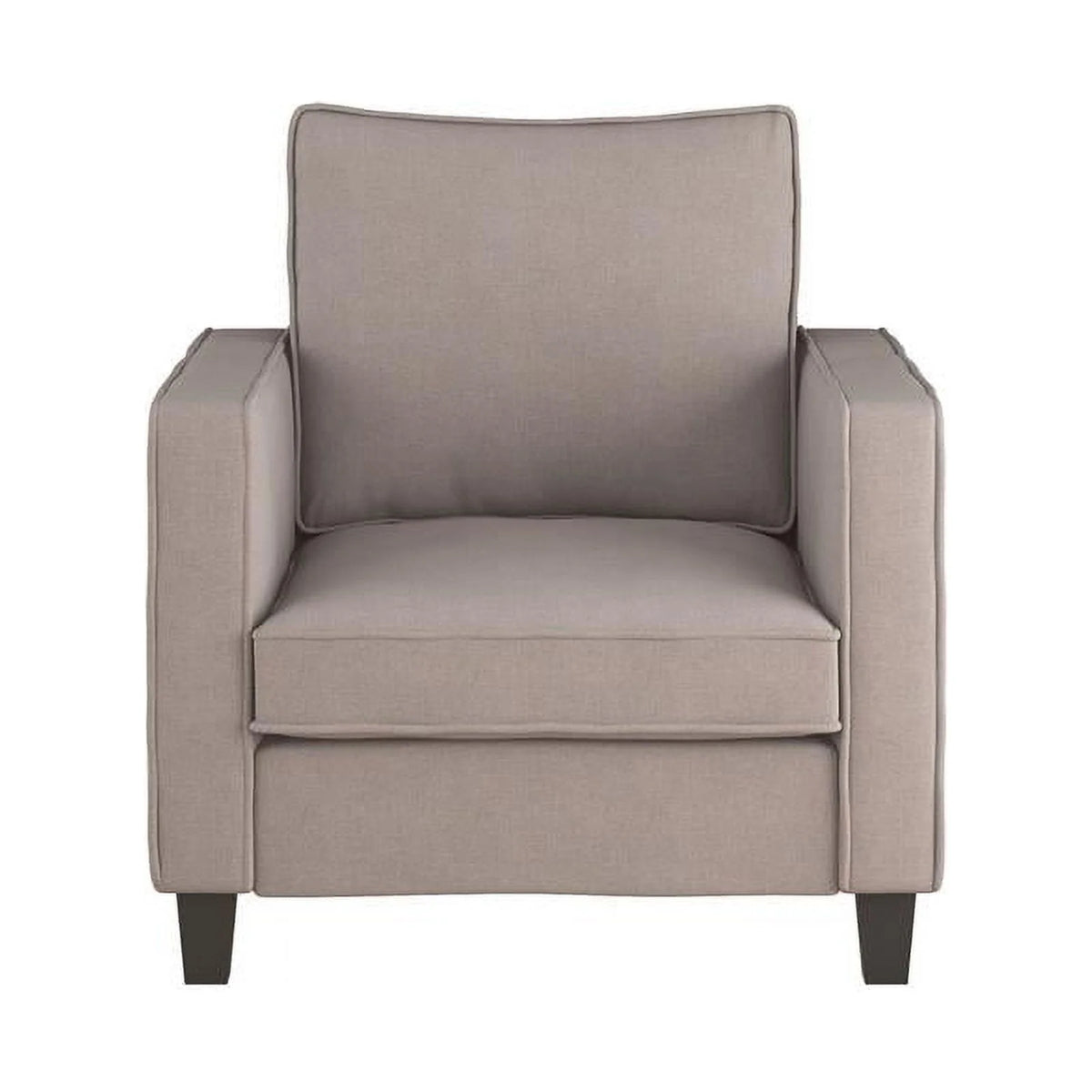 Beige Fabric Loveseat Sofa and Accent Chair Set - 2pcs V75605