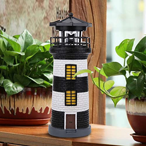 Solar Lighthouse Rotating Outdoor Light Garden Ornament C80942