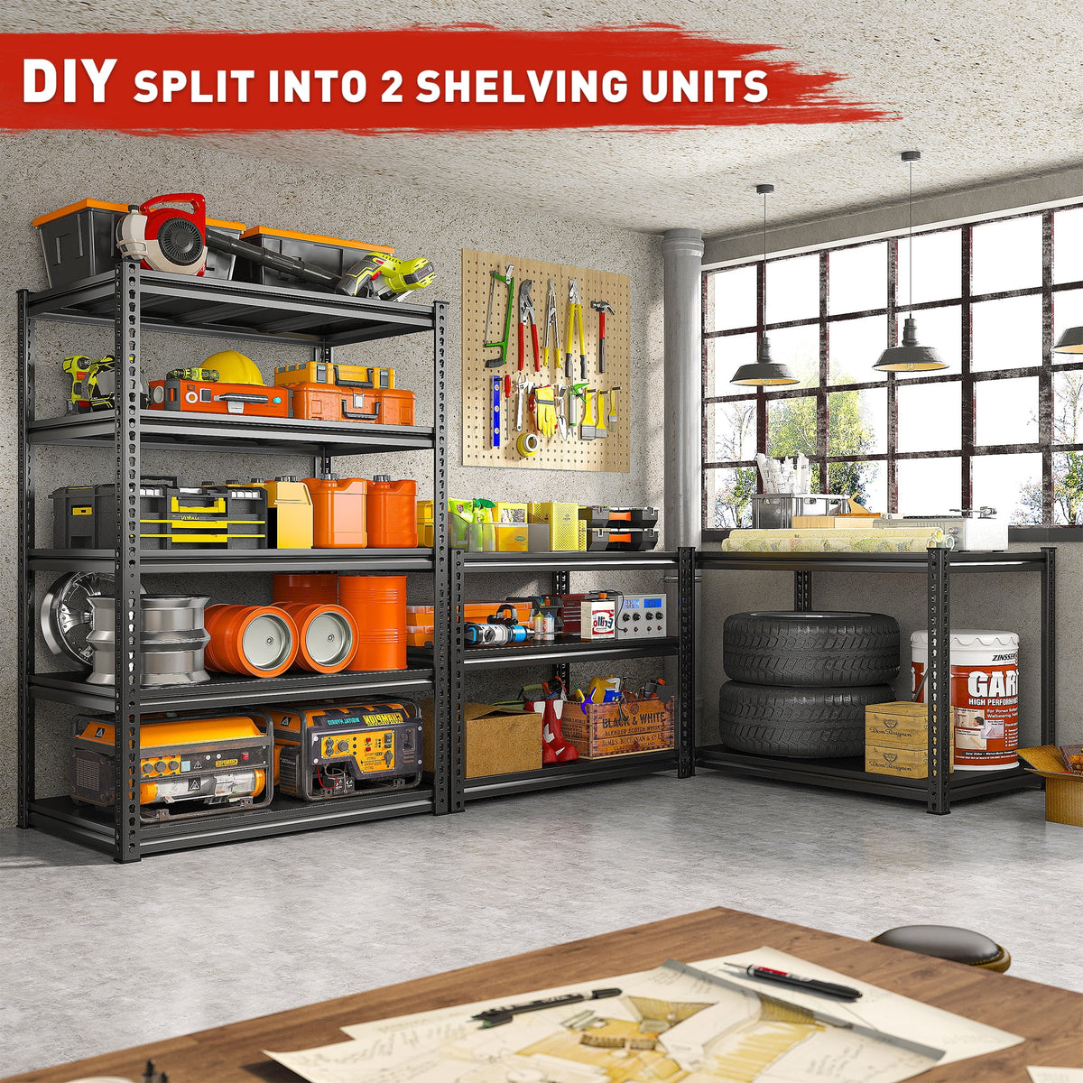 Heavy Duty 5 Tier Adjustable Metal Storage Shelves C867