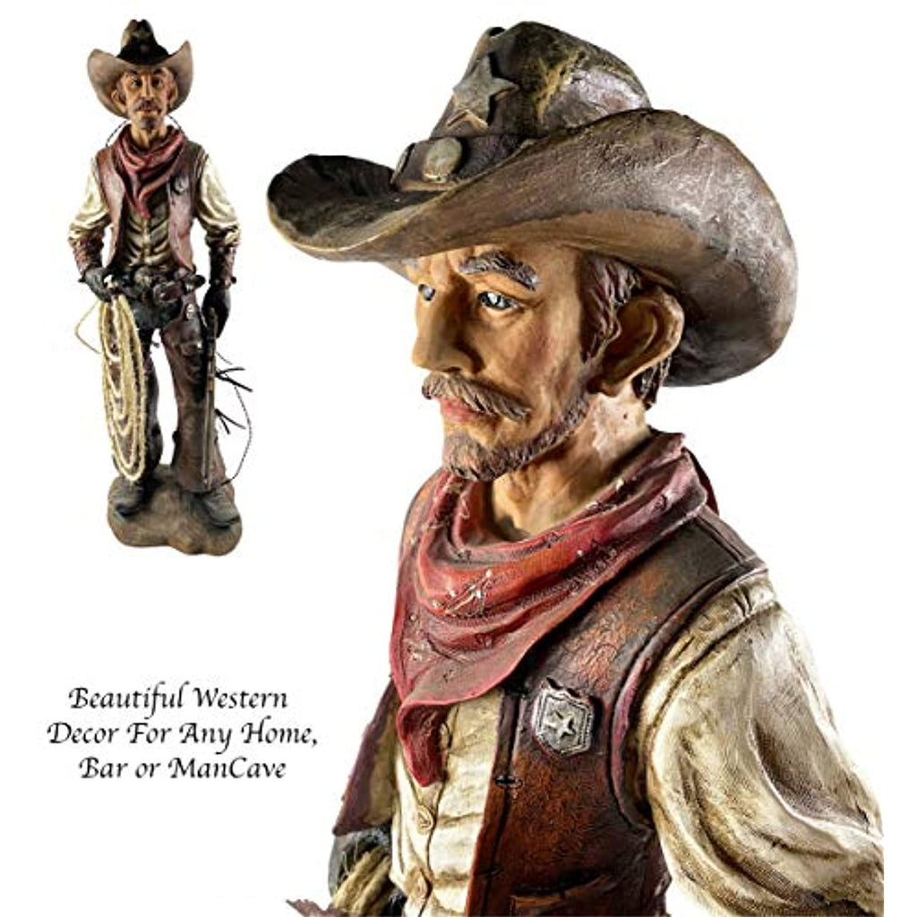 Western Cowboy Statue Hand Painted Figurine Q950452