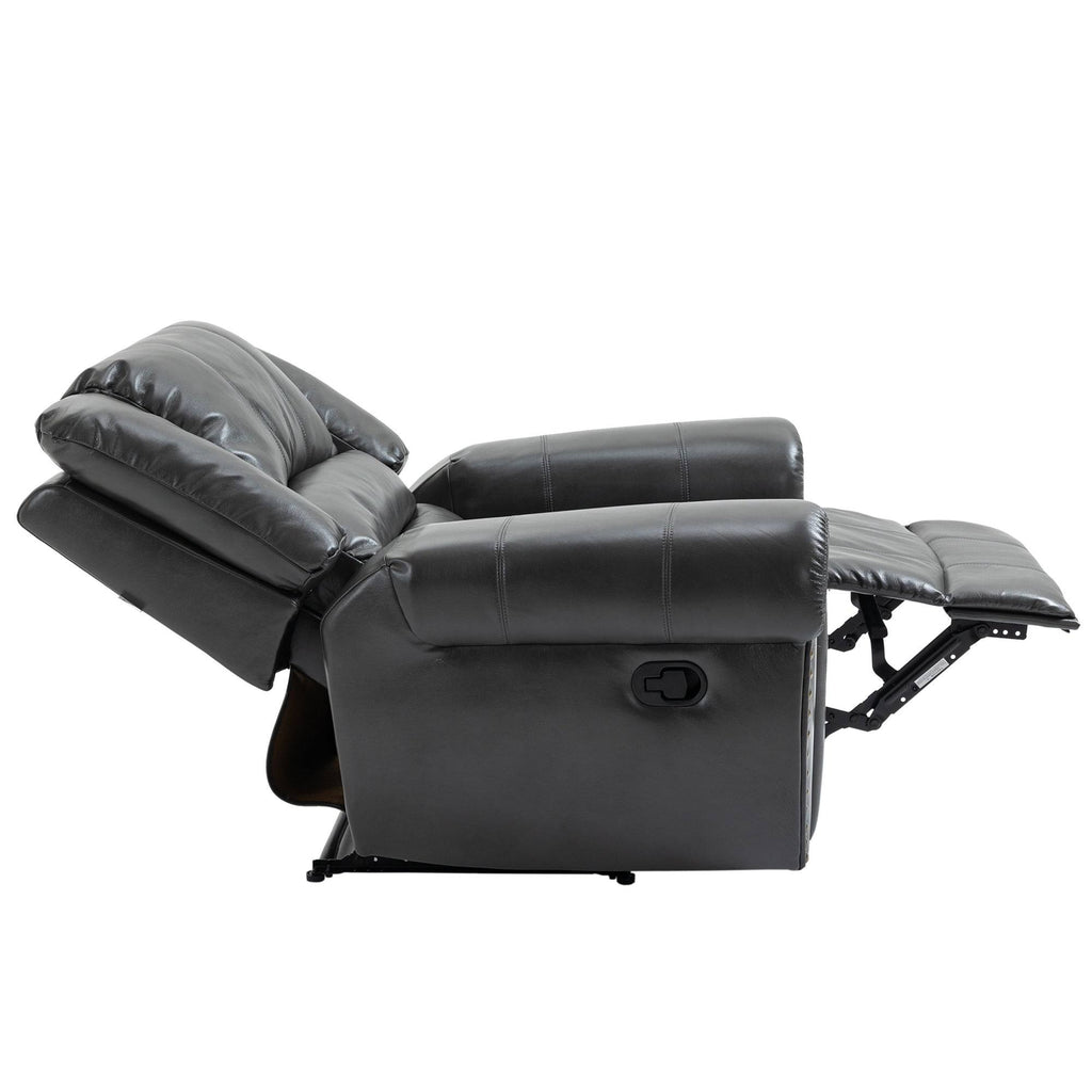 Black Microfiber Manual Standard Recliner N130483
