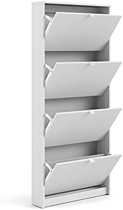 4 Drawer White Shoe Cabinet T970