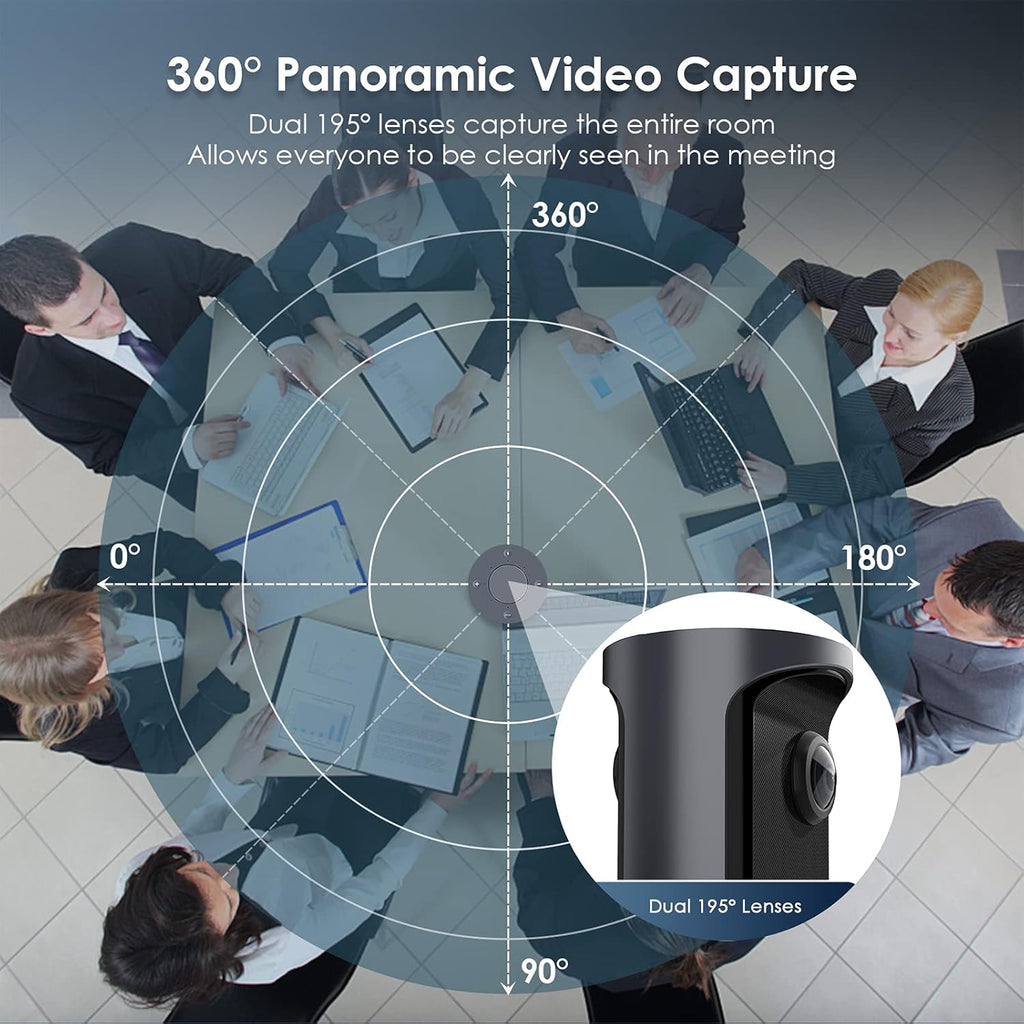 8K 360-Degree Video Conference Camera with 8 Noise-Cancelling Microphones and Speaker E877