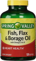 Fish, Flax & Borage Oil Dietary Supplement Softgels, 120 Count Pack of 2 I5741
