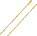 10K Yellow Gold 1.5mm Singapore Pendant Chain Necklace B490