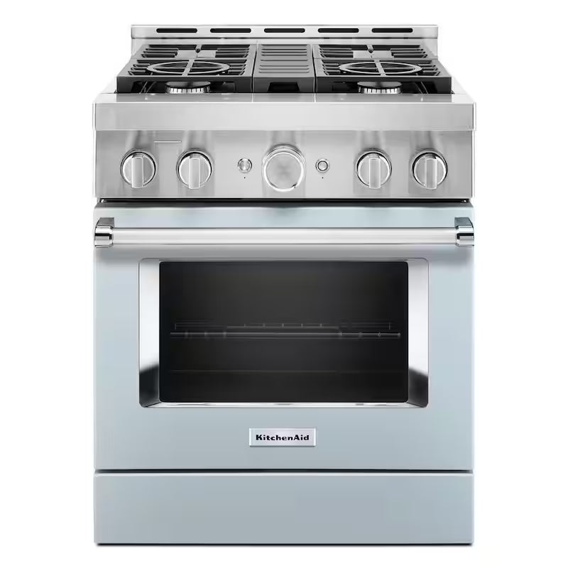 4.1 cu. ft. Smart Gas Range with Self-Cleaning and True Convection in Misty Blue W6333