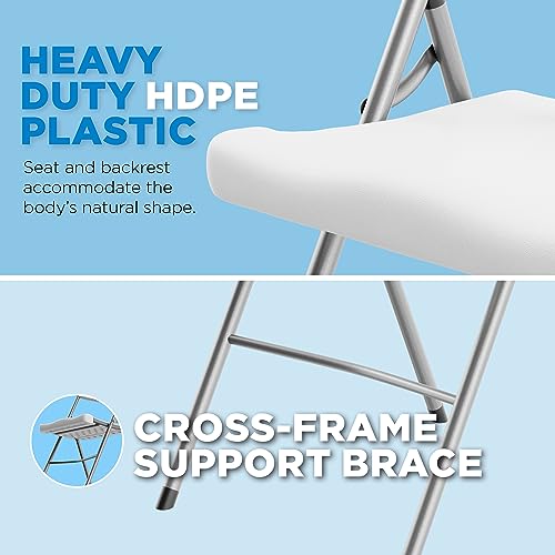 White Set of 2 Plastic Folding Chairs R1358