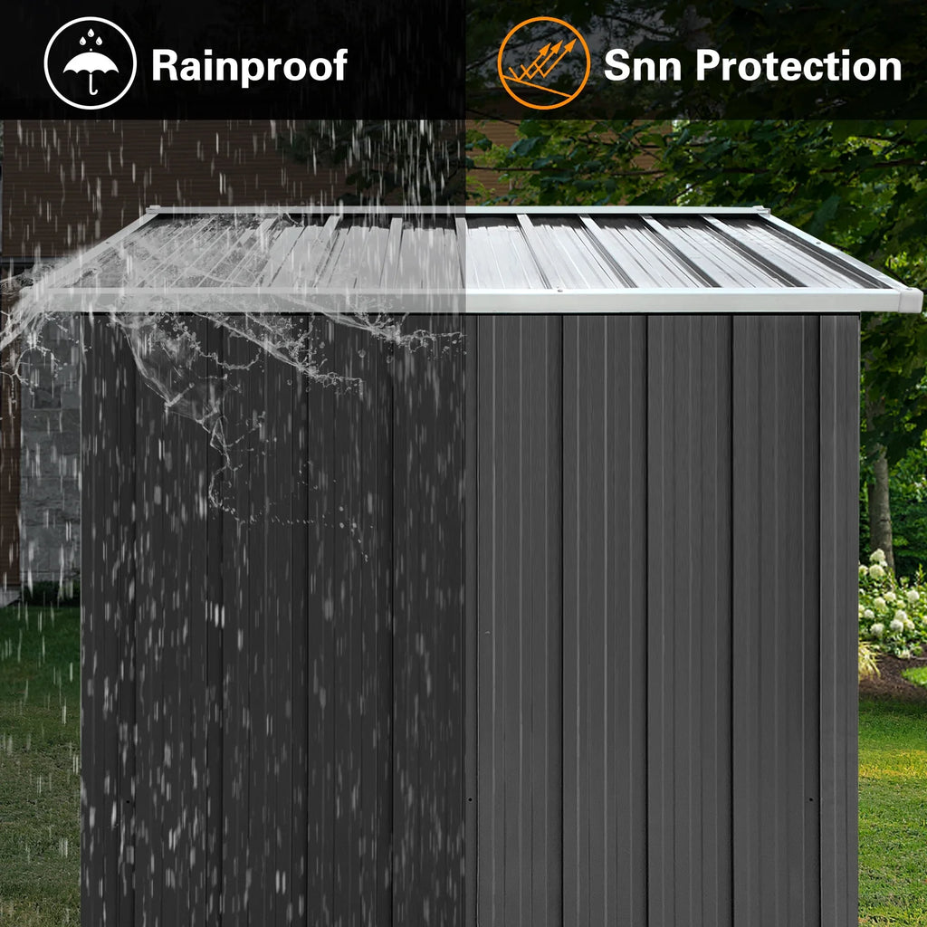 6' x 4' Metal Outdoor Storage Shed with Lockable Doors C244