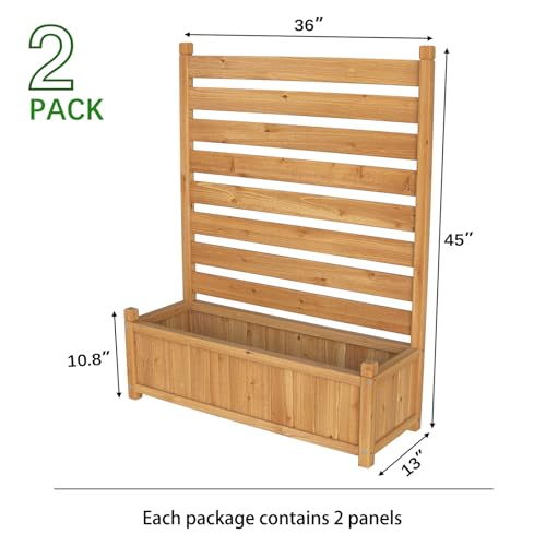 Wood Air Conditioner Fence with Planter Box I1557