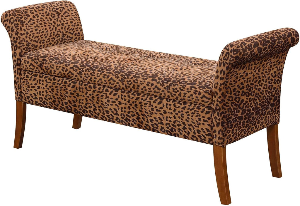 Beige Botanical Storage Bench K5255