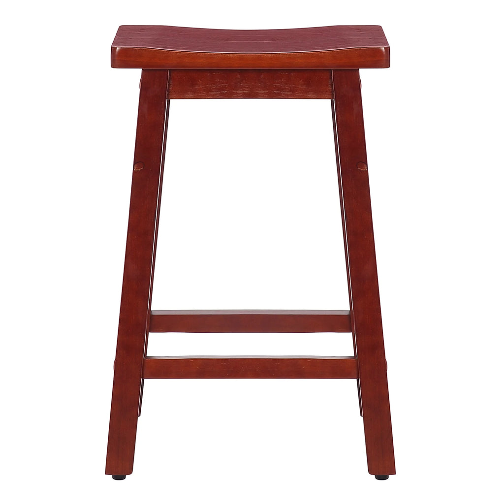 29 Inch Saddle Bar Stools Set of 2 Solid Wood Cherry P87648