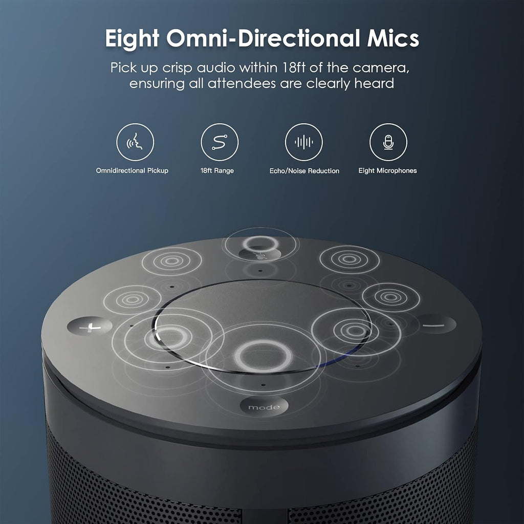 8K 360-Degree Video Conference Camera with 8 Noise-Cancelling Microphones and Speaker E877