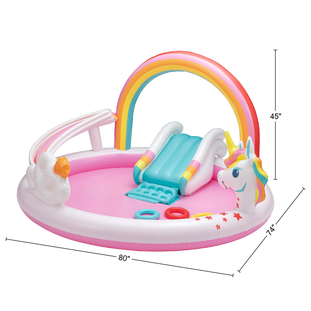 Rainbow Unicorn Kids Splash Pool with Sprinkler O160253