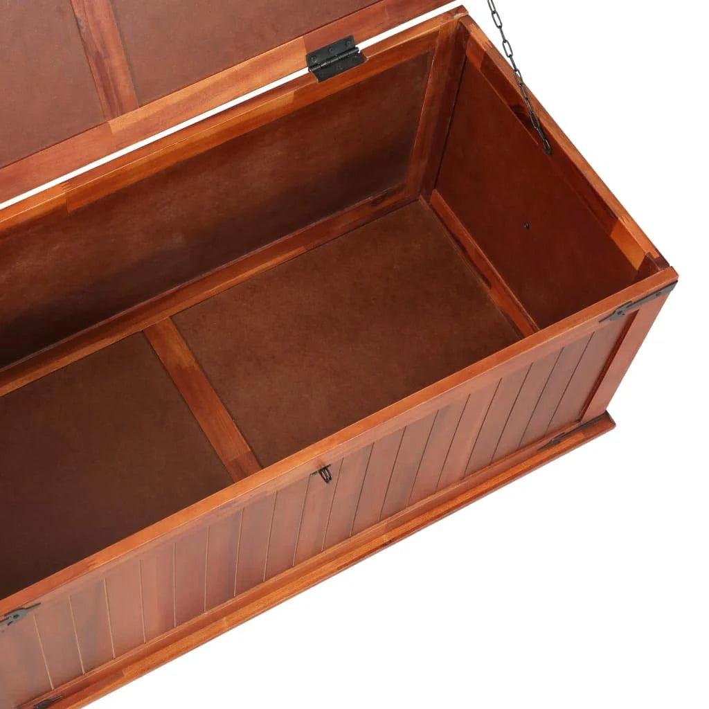 Brown Solid Acacia Wood Storage Chest with Handles J60759