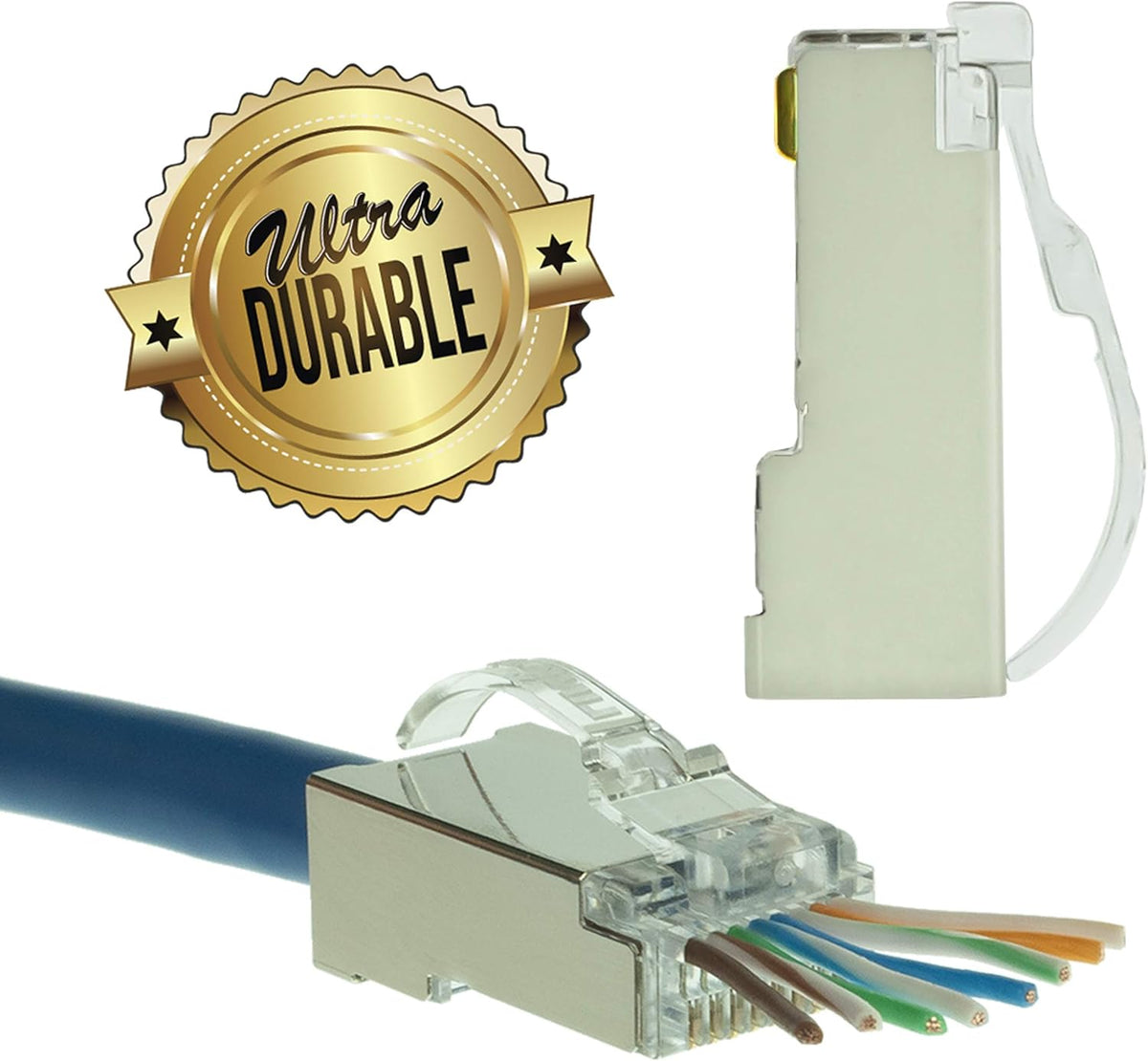 Snagless RJ45 Cat6 STP Connectors 100 Pack V505