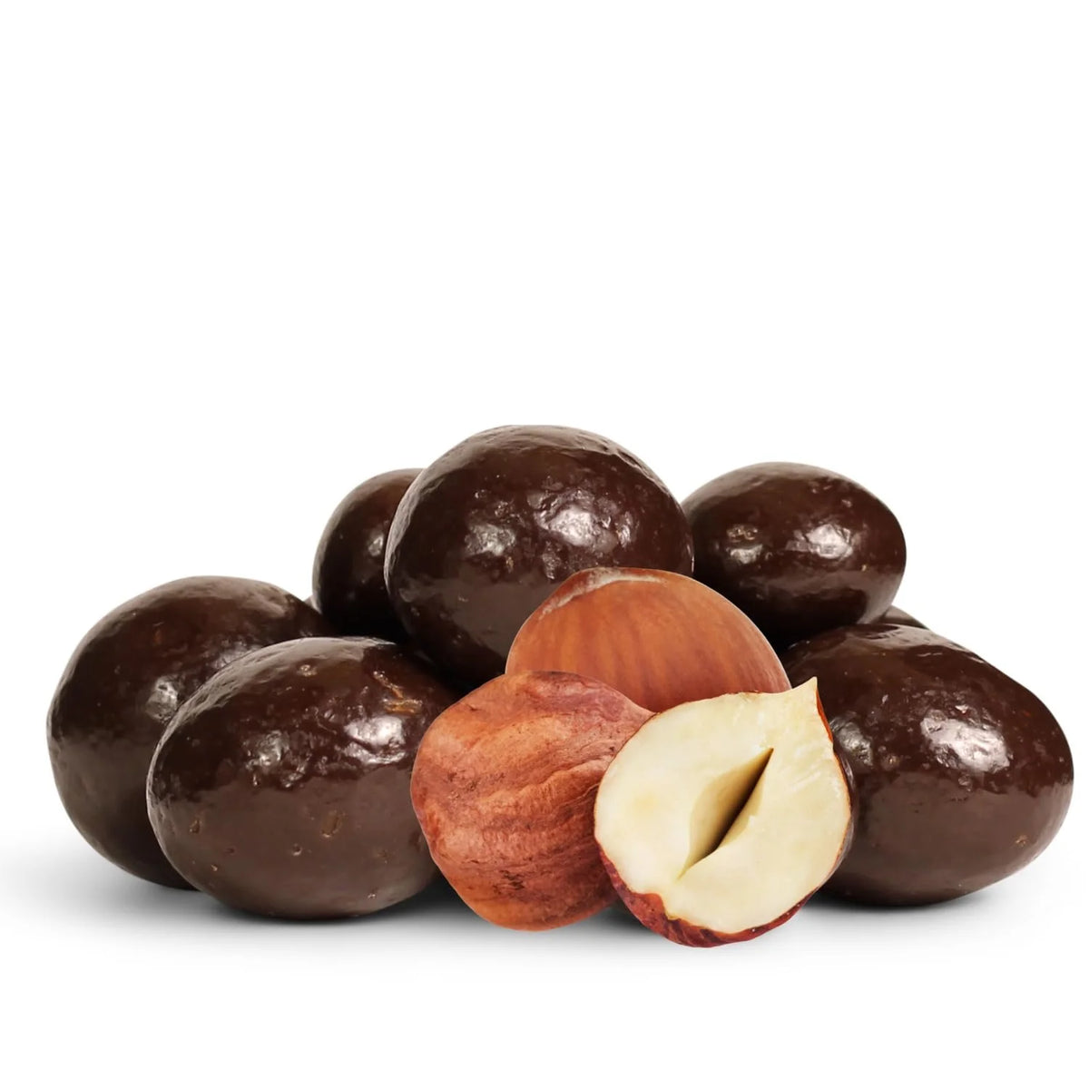 Dark Chocolate Covered Toffee Coated Hazelnuts 10 lbs Bulk Bag A423951