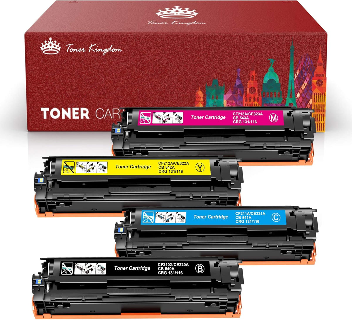 Compatible Toner Cartridges 4-Pack Black Cyan Magenta Yellow A5115