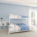 White Twin Over Full Metal Bunk Bed D7950