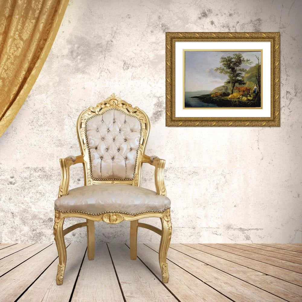 Gold Ornate Framed Double Matted Art Print P4879