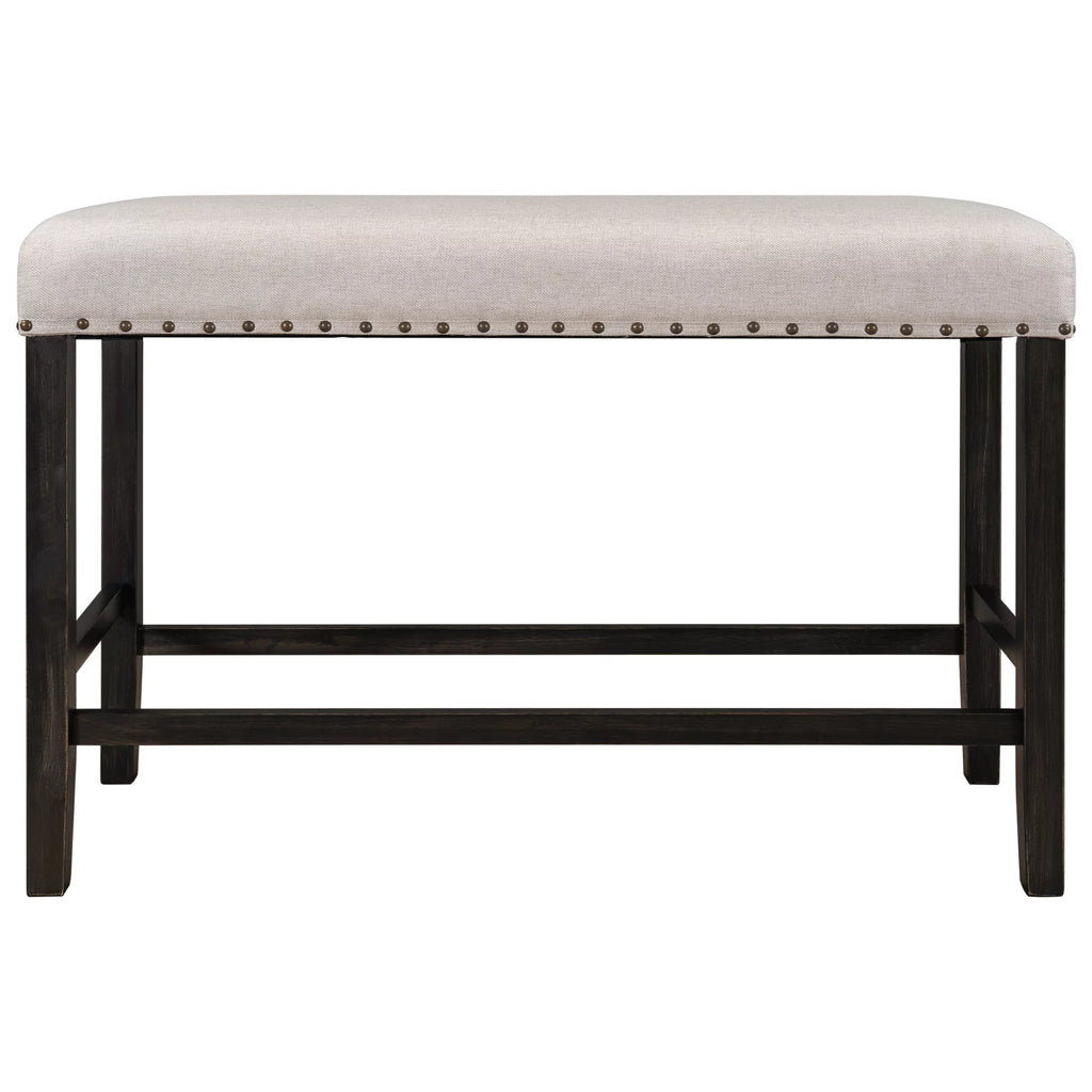 Rustic Wooden Upholstered Dining Bench U868136