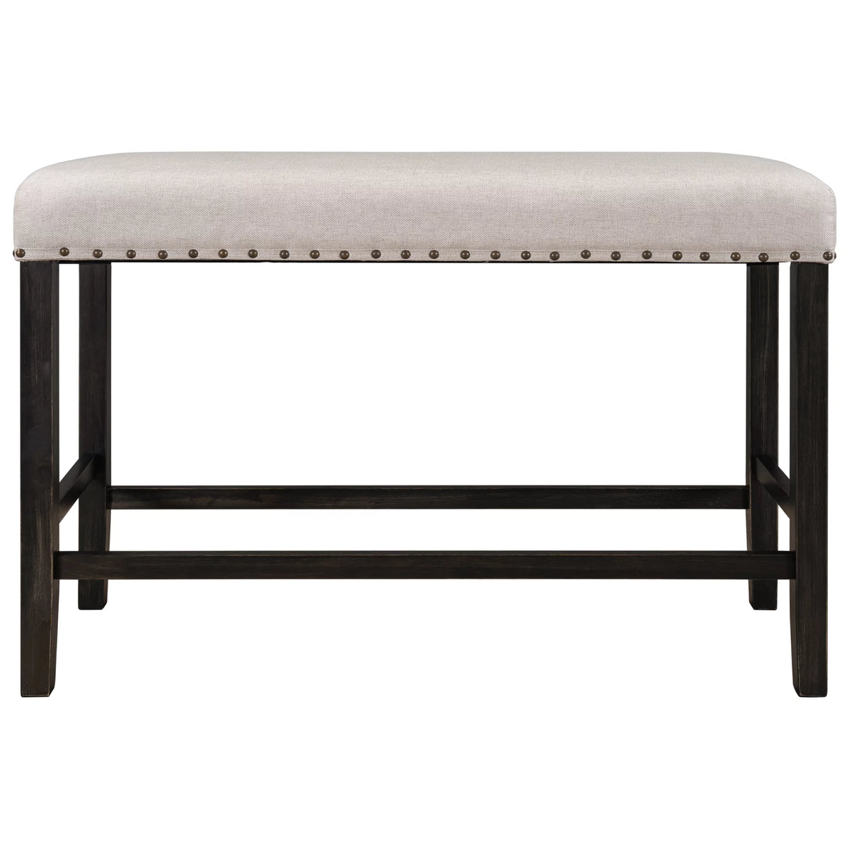 Rustic Wooden Upholstered Dining Bench U868136