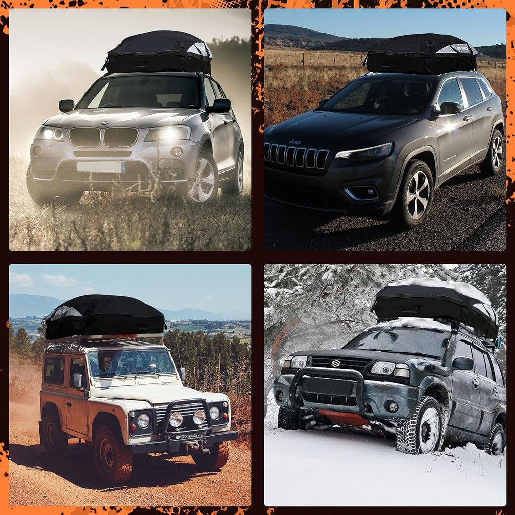 20 Cubic Feet Waterproof Rooftop Cargo Carrier with 8 Reinforced Straps Q985