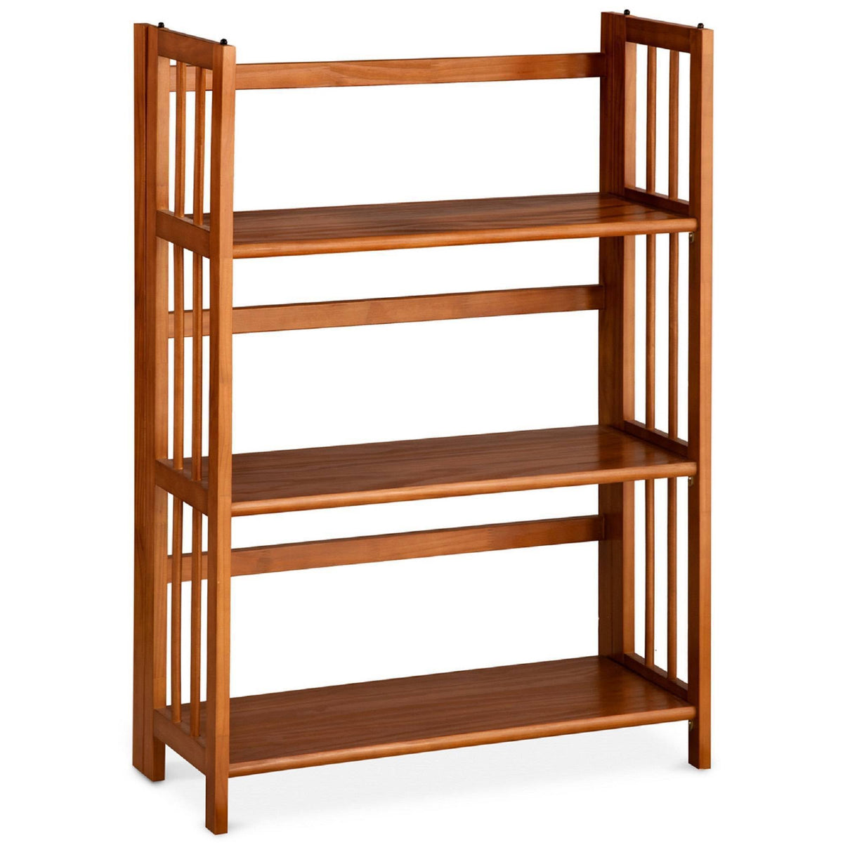 3 Shelf Folding Stackable Bookcase Chestnut R6854