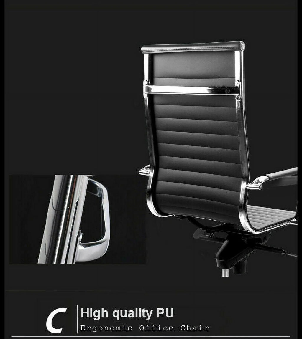 Black High-Back Leather Executive Office Chair U6682