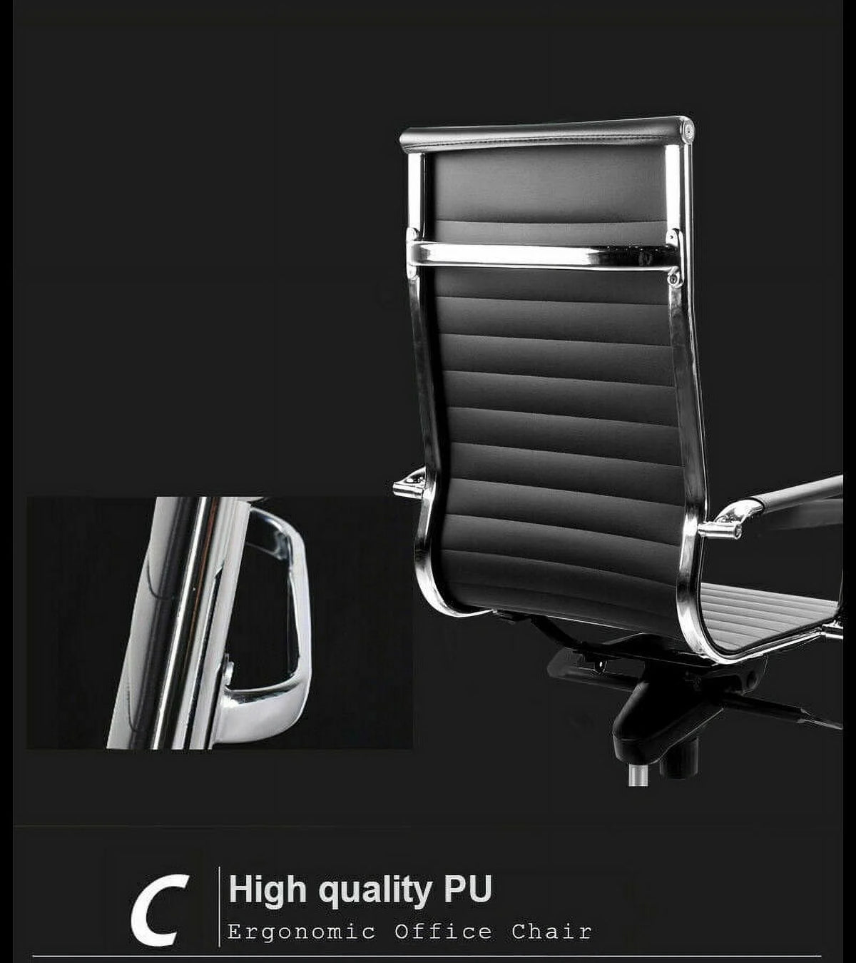 Black High-Back Leather Executive Office Chair U6682