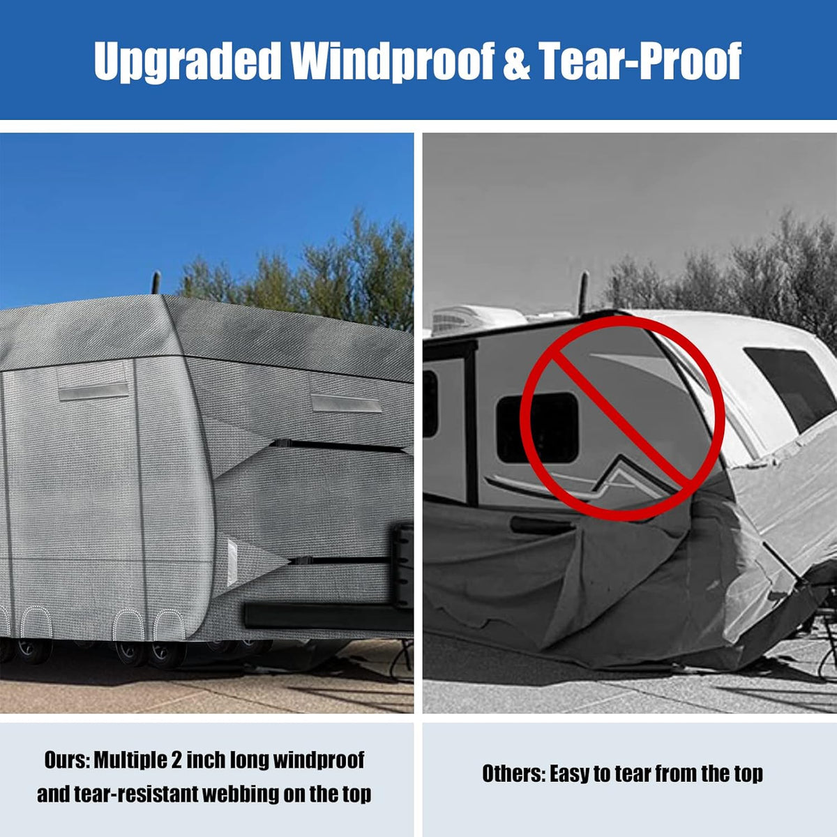 6 Layers Windproof Anti-Scratch UV Resistant Travel Trailer Cover L888043