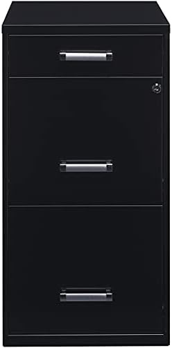 Black 18in Deep 3 Metal Organizer Pencil Drawer Vertical File Cabinet T248163