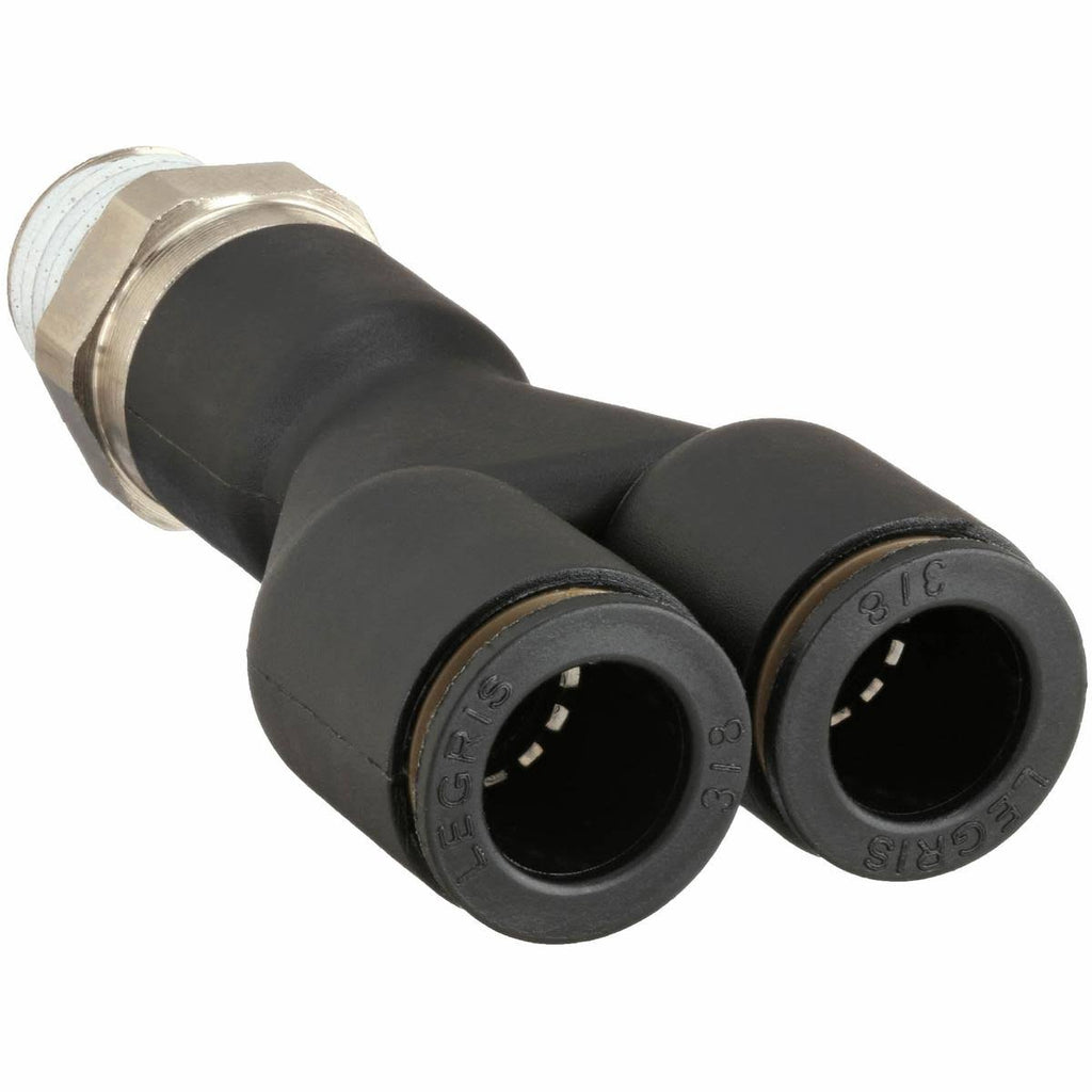 3/8 in Plastic/Metal Combination Y Adapter, Black M1390
