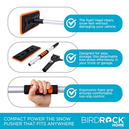 55" Extendable Snow Brush with Detachable Scraper T3427