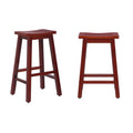29 Inch Saddle Bar Stools Set of 2 Solid Wood Cherry P87648