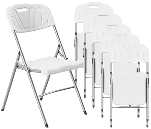 White Set of 2 Plastic Folding Chairs R1358