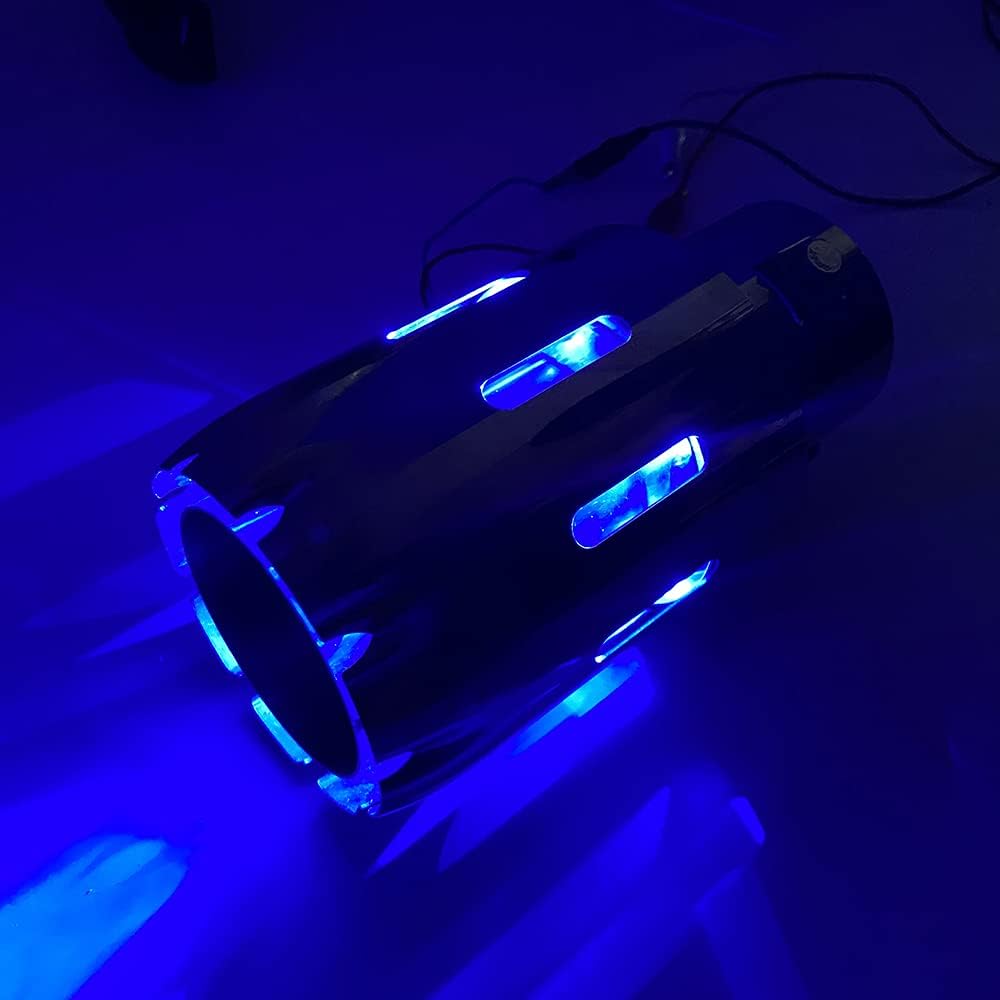 2.5" Inlet 3.5" Outlet LED Exhaust Tip Burnt Type 6.5" Length Car Exhaust Tail Pipe Pack of 2 Y67094