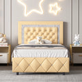 Black Twin Size Upholstered Platform Bed Frame with Headboard Q237