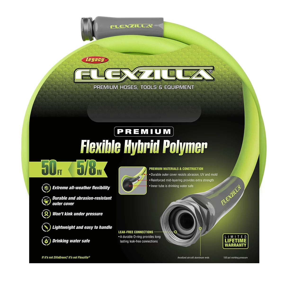 Flexible Hybrid Polymer Garden Hose 5/8" x 50' P8983