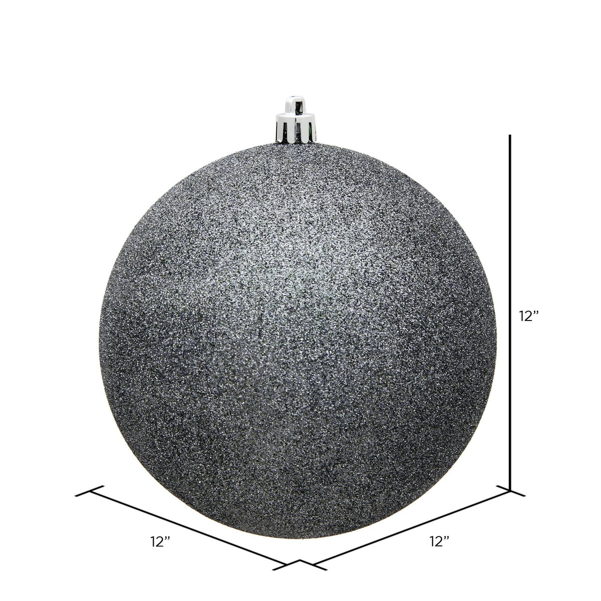 Pewter Glitter Ball Drilled Cap K96346