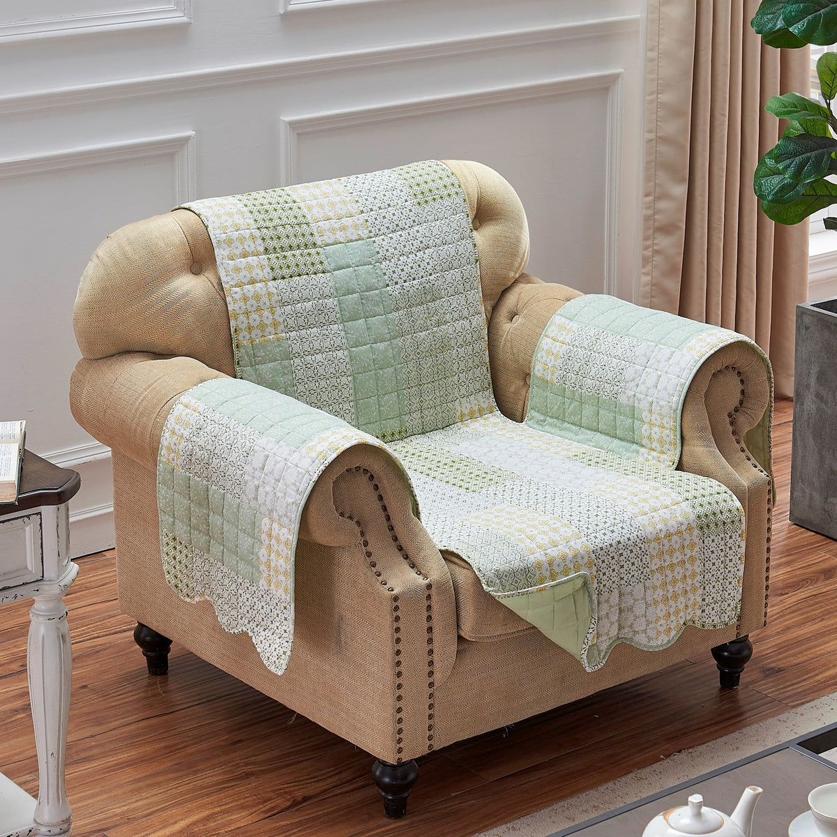 Reversible Arm Chair Furniture Protector Cover 81x81" D7488