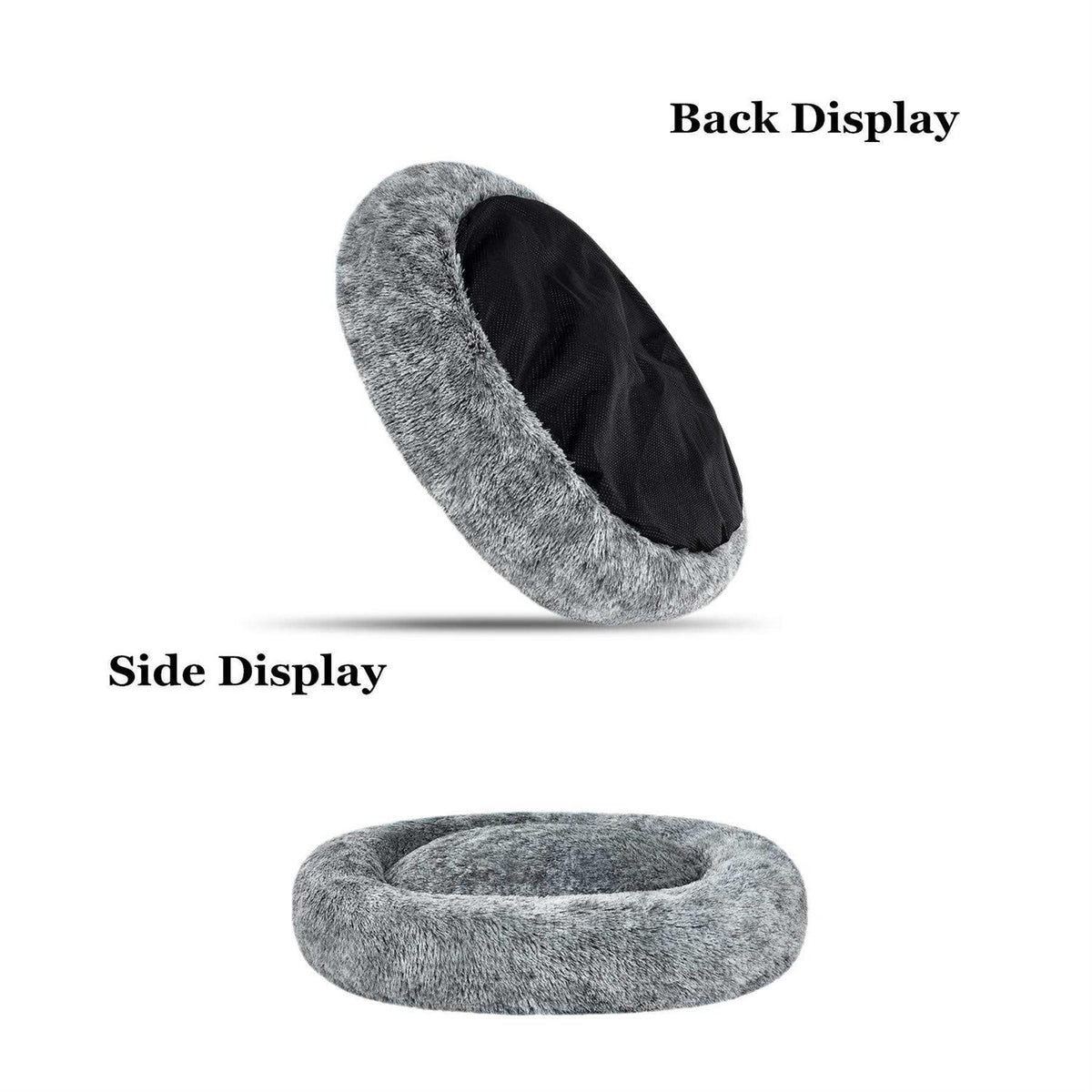 Oval Shag Faux Fur Washable Round Pet Bed M7448