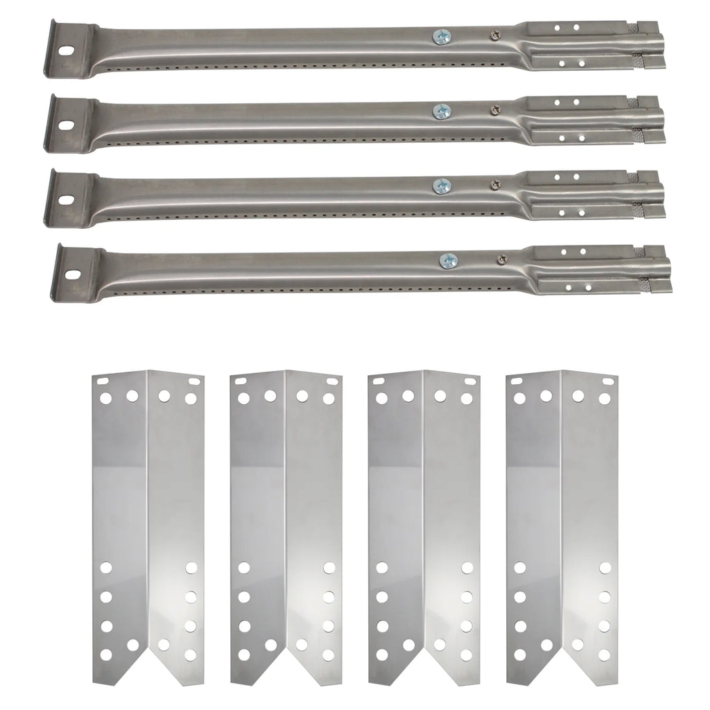 4-Pack Stainless Steel BBQ Gas Grill Tube Burner & Heat Shield Plate Replacement Parts V94759
