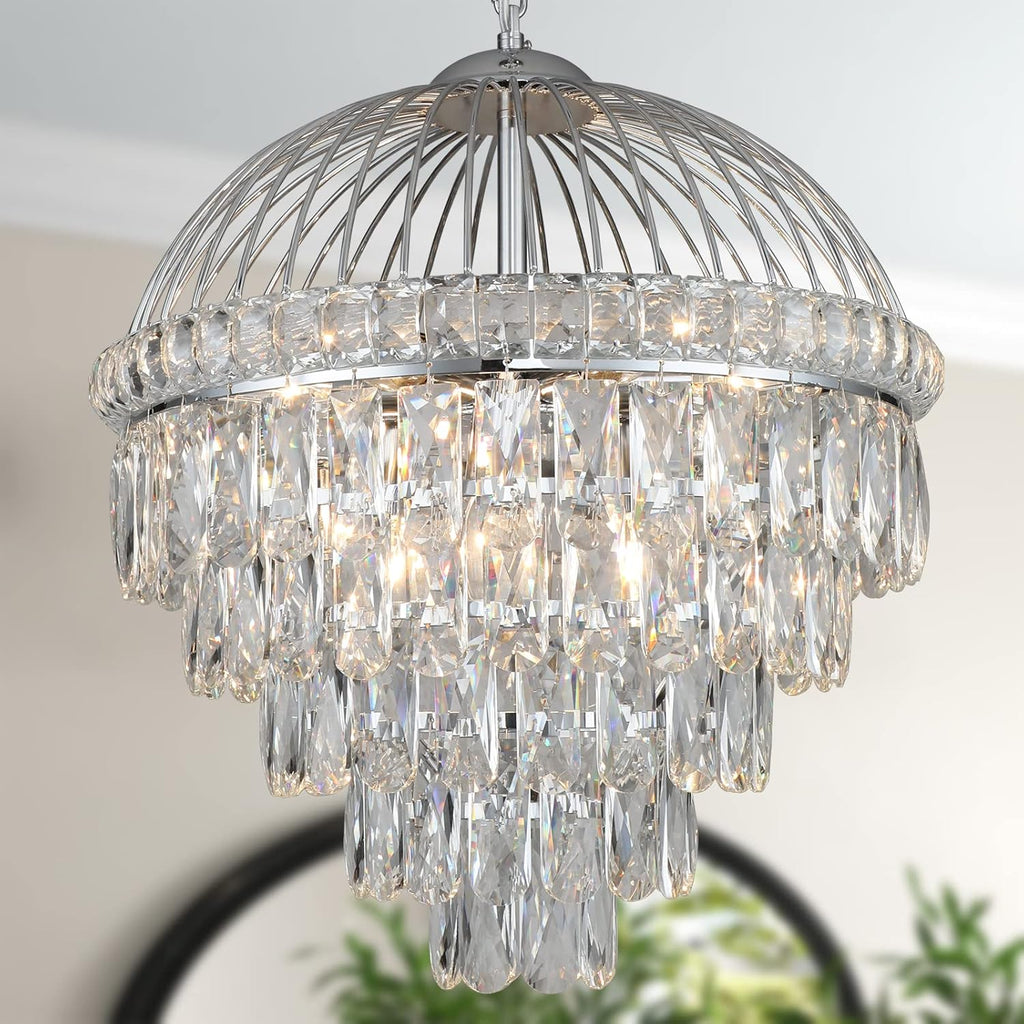 Brass Gold 9-Lights Crystal Chandelier B8902
