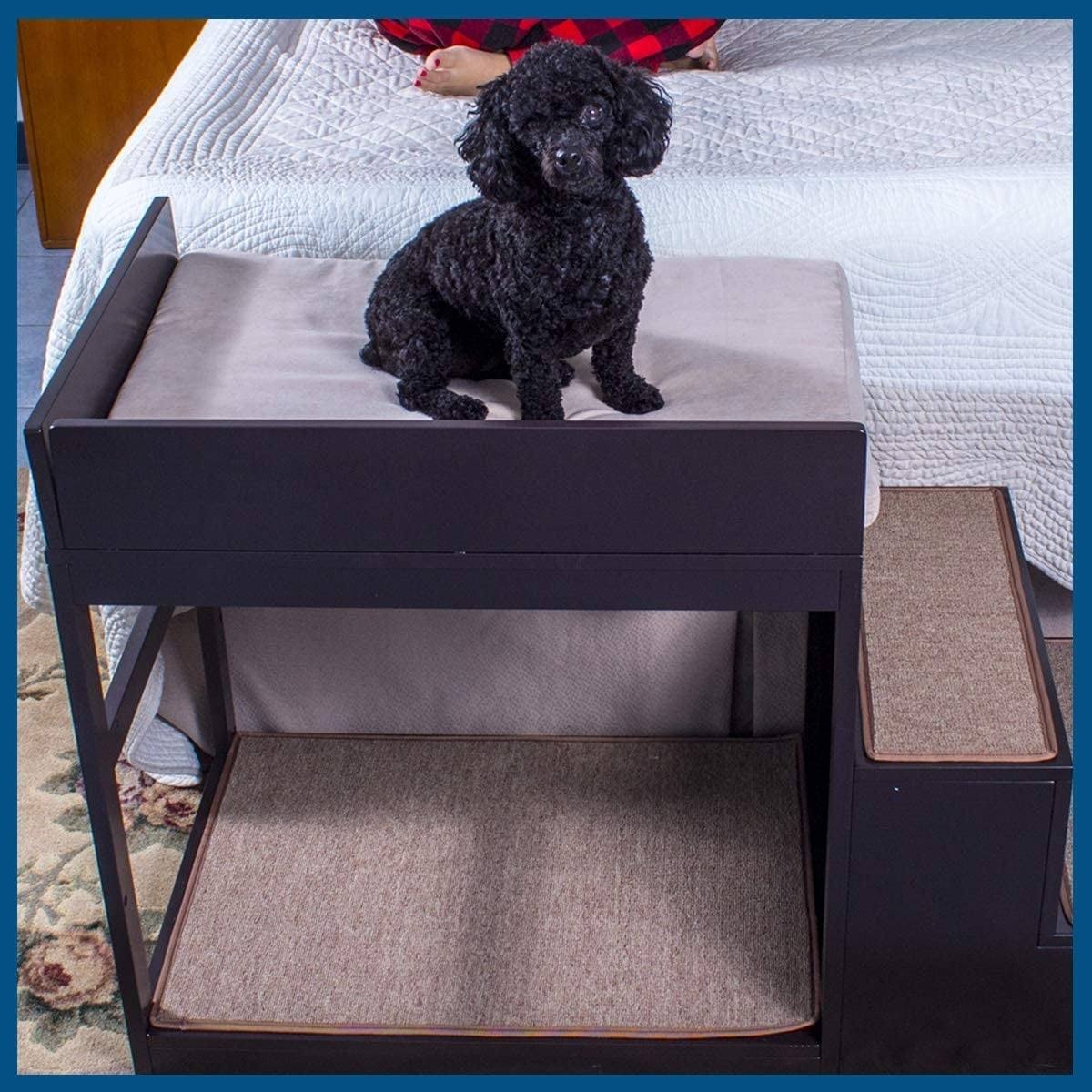 Brown Multi-Level Bed and Step System for Dogs Cats U618