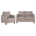 Beige Fabric Loveseat Sofa and Accent Chair Set - 2pcs V75605
