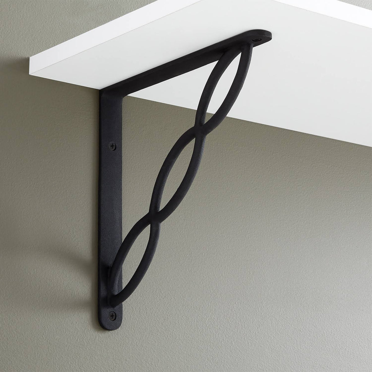 White Powder Coat Cast Iron Shelf Bracket W312